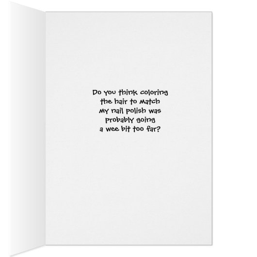 Lady färbt ihr Haar so, dass es mit Nagellack pass (Innen (Rechts))