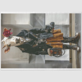 Lady Farm Cow verkleidet Arbeit Kleidung Decoupage Seidenpapier