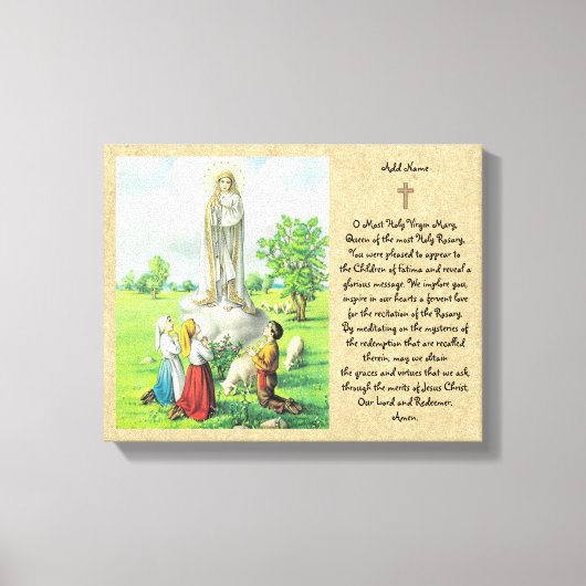 Lady Fatima Prayer Wall Art katholische Gabe Leinwanddruck (Vorderseite)