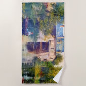 Lady Fishing auf See Strandtuch (Vorderseite)