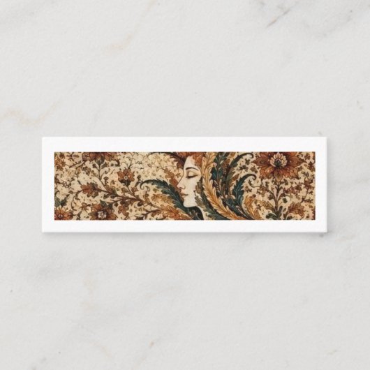 Lady Flower in the Wind | Persian Floral Fantasy A Mini Visitenkarte (Vorderseite)