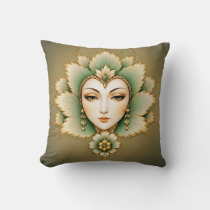 Lady Flower Smaragd & Gold Ohrringe   Persischer L Kissen