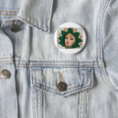 Lady Flower Smaragd & Gold | Persische Teppichkuns Button (Beispiel)
