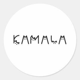 Lady For Kamala Harris 24 Kamala Cat Alphabet Lett Runder Aufkleber