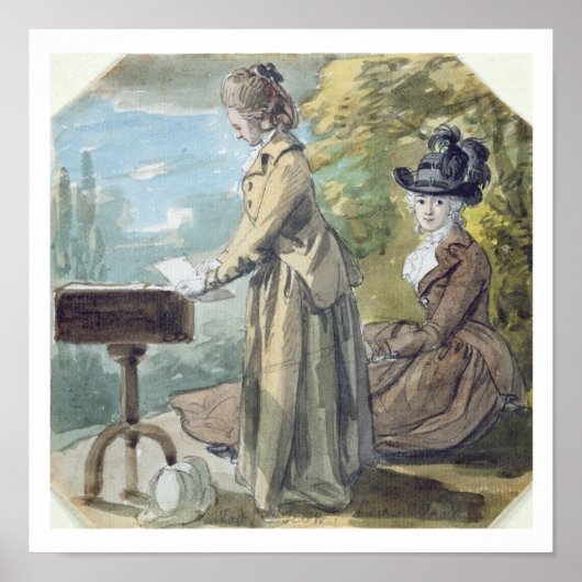 Lady Francis Scott und Lady Elliot, c.1770 (w/c ov Poster (Vorne)