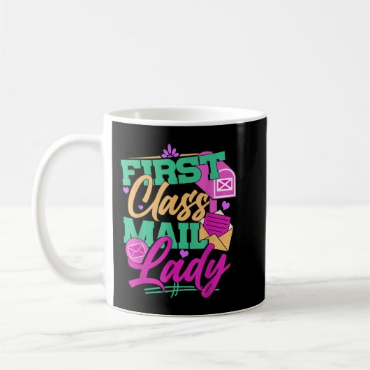 Lady Funny Funny T — Lady Female Postarbeiter Firs Kaffeetasse (Links)