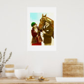 Lady, gent und Pferd Vintag Poster (Küche)