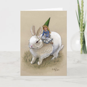 Lady Gnome und Rabbit Feiertagskarte
