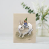 Lady Gnome und Rabbit Postkarte (Stehend Vorderseite)