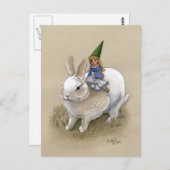 Lady Gnome und Rabbit Postkarte (Vorne/Hinten)