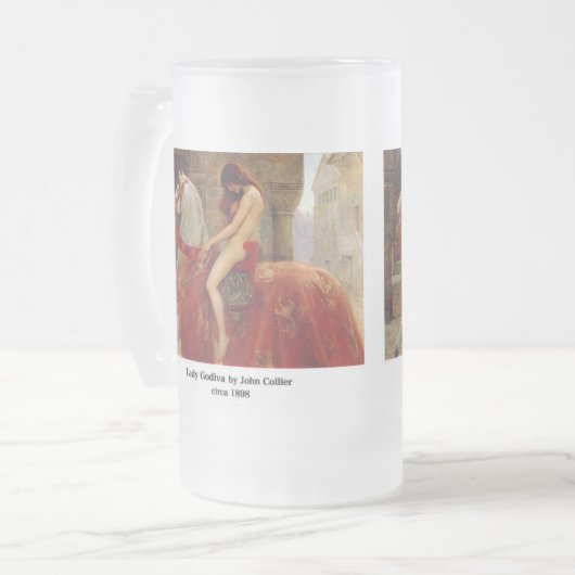 Lady Godiva, by John Collier Mattglas Bierglas (Vorderseite Links)
