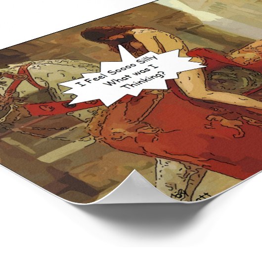 Lady Godiva Cartoon Poster (Ecke)