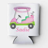 Lady Golf Cart Brustkrebs Personalisiert Dosenkühler (Vorderseite)