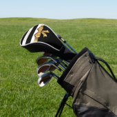 Lady Golf Golden Bow Black Bold Streifen Monogram Headcover (In SItu)