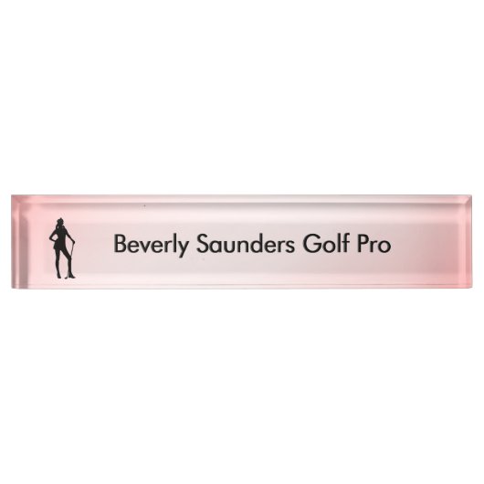 Lady Golf Pink Sport Namensplakette (Vorderseite)