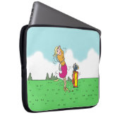 Lady Golf spielen und in Drehung kommen Laptopschutzhülle (Vorne Rechts)