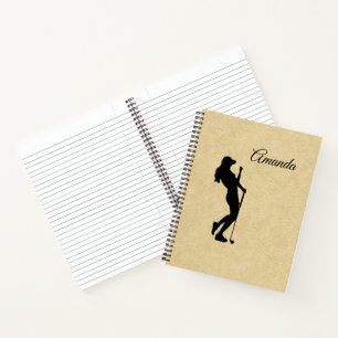 Lady Golf Sport Design Leather Look Notizblock