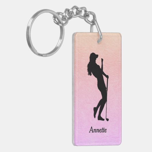 Lady Golf Sports Personalisiert Schlüsselanhänger (Vorderseite links)