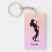 Lady Golf Sports Personalisiert Schlüsselanhänger (Vorderseite)