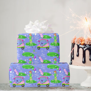 Lady Golf Thema Alles Gute zum Geburtstag Geschenkpapier