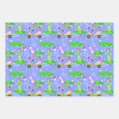 Lady Golf Themed Happy Geburtstag Geschenkpapier Set (Vorderseite 3)
