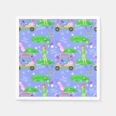 Lady Golf Themed Happy Geburtstag Serviette (Vorderseite)