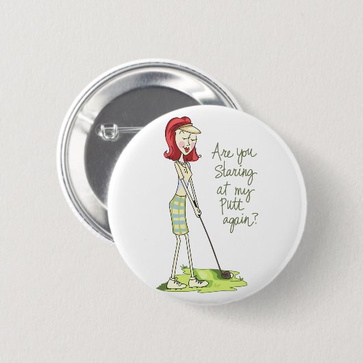 Lady Golfer Button (Vorne & Hinten)