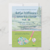 * Lady Golfer Custom 50. Geburtstagsfeier Einladung (Vorderseite)