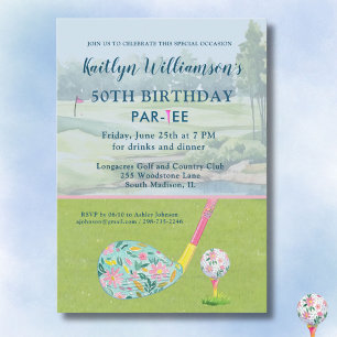 * Lady Golfer Custom 50. Geburtstagsfeier Einladung