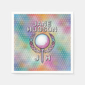 Lady Golfer Custom Monogram Design Serviette (Vorderseite)