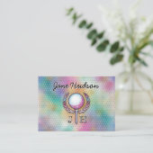 Lady Golfer Custom Monogram Design Visitenkarte (Stehend Vorderseite)