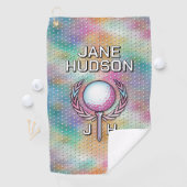 Lady Golfer Custom Monogram Handtuchdesign Golfhandtuch (Insitu)