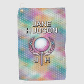 Lady Golfer Custom Monogram Handtuchdesign Golfhandtuch (Vorderseite)