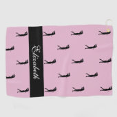 Lady Golfer Eleganter Name Golf Lover Pro Rosa Golfhandtuch (Horizontal)