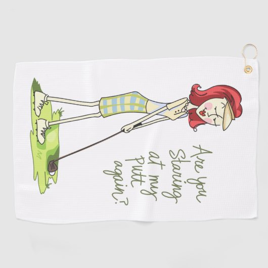 Lady Golfer Golfhandtuch (Horizontal)