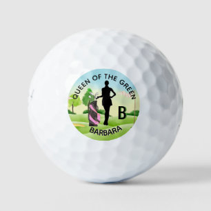Lady Golfer Golfplatz Individuelle Name 3-D Monogr Golfball