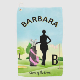 Lady Golfer Golfplatz Individuelle Name 3-D Monogr Golfhandtuch