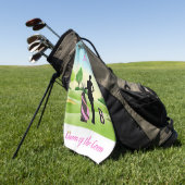 Lady Golfer Golfplatz Individuelle Name 3-D Monogr Golfhandtuch (Gras)