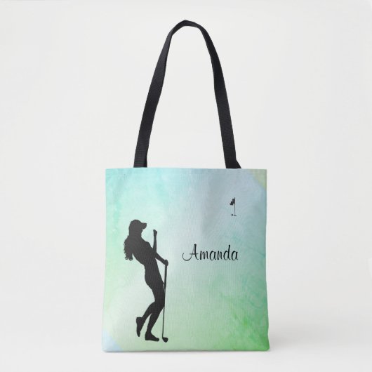 Lady Golfer Green Personal Tasche (Vorderseite)
