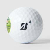 Lady Golfer Greens Monogram Name Golfball (Logo)