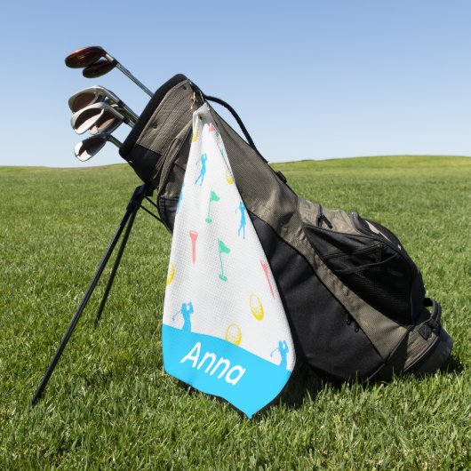 Lady Golfer Icon Muster personalisiert  Golfhandtuch (Gras)