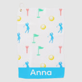 Lady Golfer Icon Pattern Personalized  Golfhandtuch (Vorderseite)