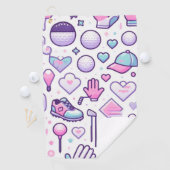 Lady Golfer Icon Pink  Golfhandtuch (Insitu)