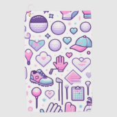 Lady Golfer Icon Pink  Golfhandtuch (Vorderseite)