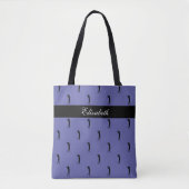 Lady Golfer Individuelle Name Pattern Periwinkle B Tasche (Vorderseite)