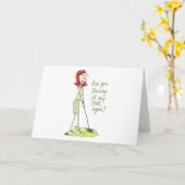 Lady Golfer Karte (Gelbe Blume)