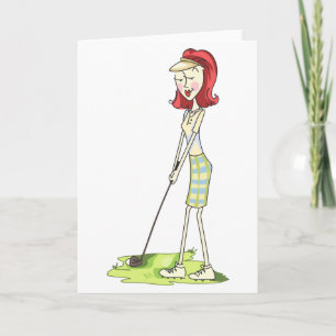 Lady Golfer Karte