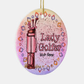 Lady Golfer Keramik Ornament (Rechts)