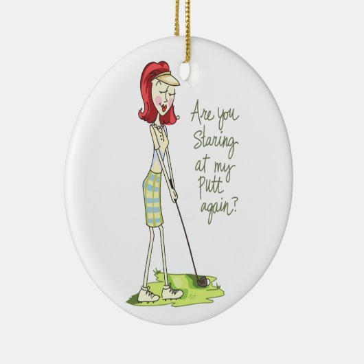 Lady Golfer Keramik Ornament (Rechts)