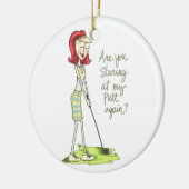 Lady Golfer Keramik Ornament (Links)